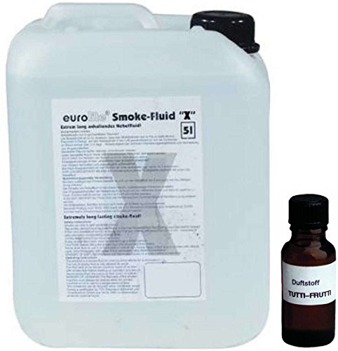 5 Liter Eurolite X (Extrem A2) Nebelfluid + 30 ml Duftstoff Tropic-Tutti-Frutti - Smoke-Fluid, Nebel-Fluid-Flüssigkeit für Nebelmaschine