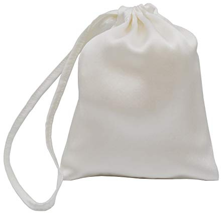 MAXFEEL 100% silk travel bags&gift bags with draw string solid dyed muticolor (White)
