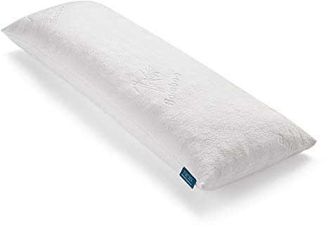 LUCID Cuscino lungo per il corpo con fiocchi di memory foam, cuscino laterale, cuscino gravidanza, Fodera in rayon ultramorbido di bamboo