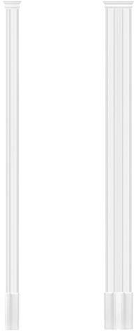 Hexim Pilaster ca 93 x 32 mm – väggrelief/stuckaturdekor av PU hårt skum, urval av skaft, kapitel och bas – Perfect D1511 (komplett set 2)