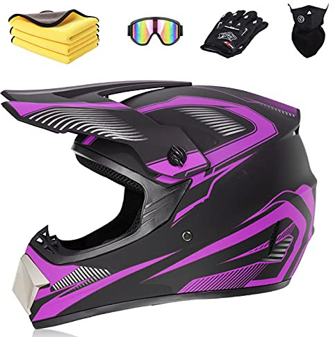 Ruiqieor Motorradhelm Motocross Helm Kinder Cross Helms Motorbike ATV MTB Freien Sport Motorcycle Helmet Set mit Handschuhen Brille