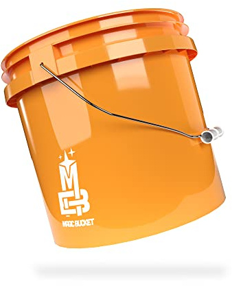 MAGIC BUCKET | Wash Bucket for Car Hand Wash Orange | 3.5 US GALLONEN Approx. 13 Litres | Compatible with Grit Guard, Detail Guardz Dirt Lock, Chemical Guys Dirt Trap, Gamma Lids Lid