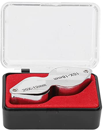 Lente d'ingrandimento Jewelers Loupe, 10X 20X Jewelers Loupe Lente d'ingrandimento doppia pieghevole Tutte le lenti in vetro ottico Lente d'ingrandimento pieghevole per l'ispezione del tatuaggio