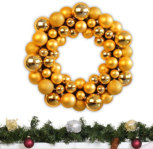 a-r Weihnachtstürkranz | Weihnachts-Fensterkränze Outdoor-Dekoration mit bunten Kugeln, Frohe Weihnachten Outdoor Festival Girlande für Haustür, Fenster, Kamin