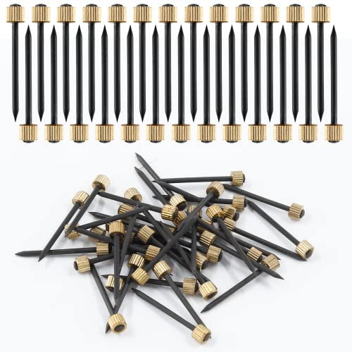 Bonsicoky Lot de 50 clous en acier noir et tête en laiton pour accrocher des photos, peinture (moyen)