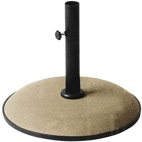 Mondo Viro Eleganter Sonnenschirmständer aus Beton / Sand für kompromisslose Stabilität (rund, 15 kg, Beige)