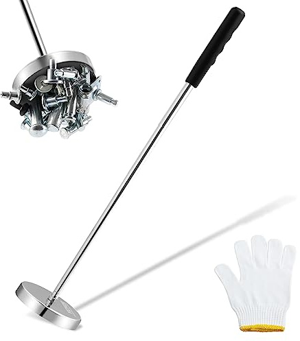 VEVOR Balayeuse magnétique télescopique - Outil de ramassage de pièces avec capacité de traction de 15,9 kg, poignée rétractable de 210 à 845 mm avec aimant puissant, ramasser les clous et les pièces