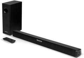 Thomson SB350BTS Soundbar - 300W Potenza Musicale Totale - Bluetooth 5.0 - Subwoofer Cablato - Ingresso Ottico & AUX - Preset EQ - Montaggio a Parete - Telecomando - Sistema Stereo 2.1 Canali