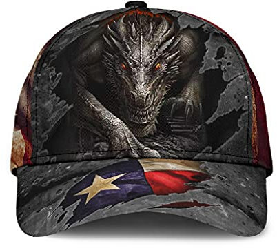 Trucker Kappe Texas Dragon Tattered Us Flag Einzigartige Geschenkidee Unisex Angeln Hüte Reine Farbe Verstellbar Baseballkappe Für Outdoor Kletter