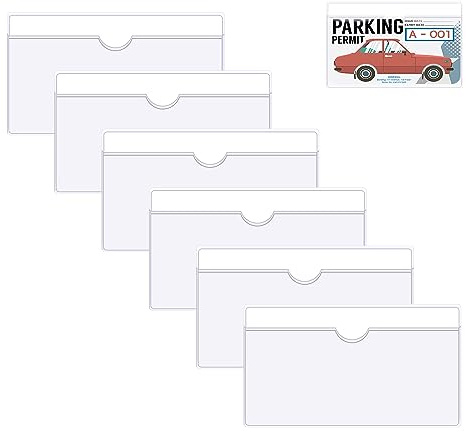 ATBUSS 6er-Pack Parkscheinhalter, Parkscheinhalter Für Die Windschutzscheibe, Selbstklebender Parkscheinhalter, Quadratischer Windschutzscheibenkartenhalter Für Autos, Lieferwagen, Wohnwagen