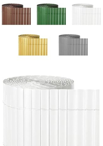 Jardin202 - Cañizo PVC Doble Cara 1600gr/m² - Valla ocultación - Resistente a los Rayos UV protección contra el Viento | 1x3m (Blanco)
