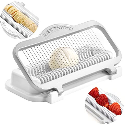 Egg Slicer for Hard Boiled Eggs Banana Slicer, Stainless Steel & Aluminium Wires Strawberry Slicer Multipurpose Heavy Duty Dishwasher Safe Banana Cutter