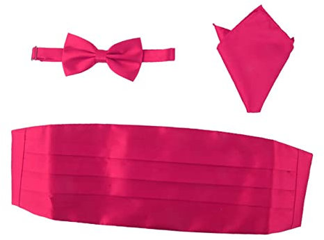 Amosfun 3stücke Teiliges Set Satin Fliege Cummerbund Und Einstecktuch Für Herren Hochzeitsaccessoires Verstellbar Langlebigem Gefertigt Für Formelle Anlässe