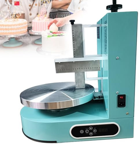 Qiang Cake Decorating Coating Machine Cream Spreading for 6-14inch Cakes Adjustable Rotating Speed Electric Cake Turntable Automatic Cake Icing Machine Cake Smoother Machine,Green