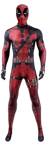 COSUNION Wade Wilson Herren-Kostüm, Bodysuit, Deadpool13, Halloween-Kostüm, Wattier-Kostüm (komplettes Set, S)