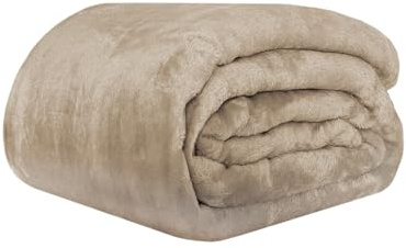 Acomoda Textil – Manta de Terciopelo Extra Suave, Cálida y Cómoda Ideal para Cama, Sofá Sillón y Viaje. Mantita Lisa de Coralina Ligera, Transpirable para Invierno. (Marrón, 220x240 cm)