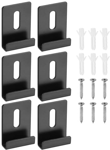 sourcing map Lot de 6 clips de support de miroir en métal, kit de quincaillerie avec vis de grande taille pour montage mural, miroirs sans cadre, carrelage mural, affichage de panneaux d'affichage,