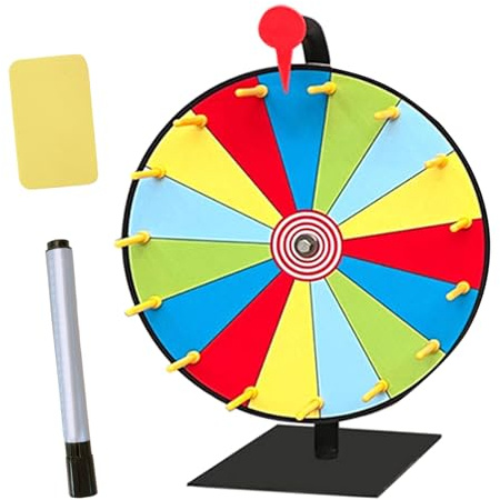 Generisch Prize Wheel | Rad der Fortune -Spin -Rad für Preise, 15 Slots -Radspinner mit Marker und Radiergummi, Heavy Duty Tabletop Roulette Spinner für das Fortune -