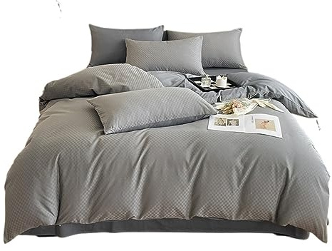 Juego de Ropa de Cama de algodón TFBHL Jacquard Jacuez de Cuatro Piezas Conjunto de sábana de la Cama de Piel Suave Suave y cómodo (Color: D, tamaño: 1.5/1.8m Cama)
