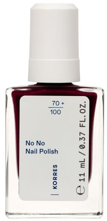 KORRES No No Nail Polish 59 Burgundy Red – smalto vegano 10-free con effetto gel, elevata coprenza e brillantezza, resistente alle scheggiature, 11 ml