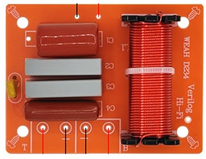 Xanorrg Kits De Cruces Altavoces Profesionales Divisor Frecuencia 2 Vías para Claridades Sonido Superiores Módulo Altavoces Bricolaje