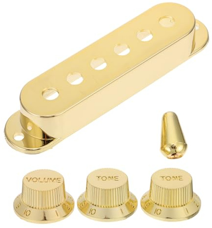 Mikinona Tonabnehmerabdeckungen zum Schutz der Humbucker 7 Stück in Gold aus Kunststoff Rostfreie Gitarrenabdeckungen Geeignet für E-gitarre Zubehör