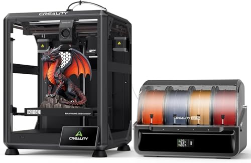Creality K2 SE Combo 3D Printer, Support Multicolor Printing with CFS, 500mm/s High-Speed Printing, Auto Leveling, Vibration Control, Compact Desktop Upgrate 3D Printer, Print Size 220x215x245mm