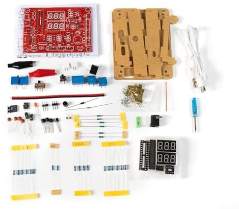 Eawfgtuw Kit di saldatura multifunzionale per strumenti elettronici per principianti, kit di assemblaggio elettronico fai da te con digitale (con alloggiamento)