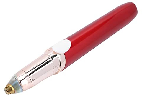 Dioche Rifinitore per Sopracciglia USB Indolore, Rasoio Elettrico Depilazione Viso Donna con Lame in Acciaio Inossidabile e Luce Incorporata, Labbra Guance Mento Naso Orecchie (rosso)