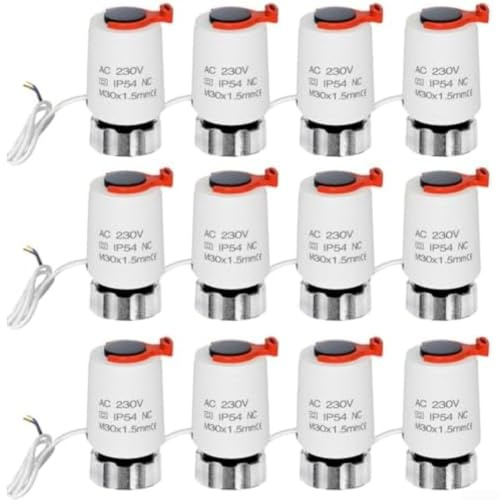 VA80 Attuatore motorizzato intelligente 230 V per collettore di riscaldamento a pavimento, valvola M30 x 1,5 normalmente chiusa, facile installazione bianca (bianco)