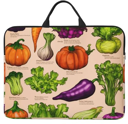 ZTPOWQA Borsa portatile impermeabile del computer portatile della manica della cassa del computer portatile della stampa della frutta e della verdura per il business