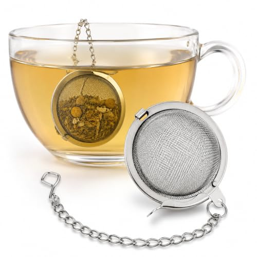 Filtro para infusiones de acero con esfera con cadena 4,5 cm