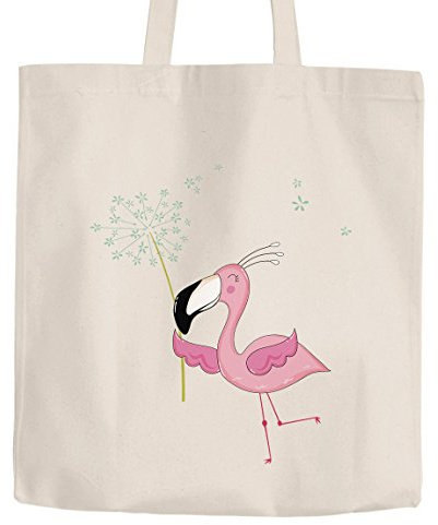 MoonWorks Jutebeutel Flamingo Pusteblume Dandelion Baumwolltasche Stoffbeutel Tragetasche natur unisize