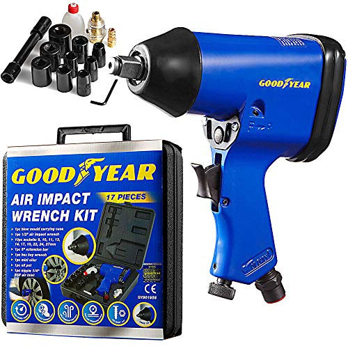 Goodyear Impact Socket Wrench Set, 6-Piece| Heavy Duty Chrome Vanadium Steel| 1/2-Inch Drive| Precision-Cut for High Torque Applications| Includes Deep & Shallow Sockets| Durable & Reliable Repairs