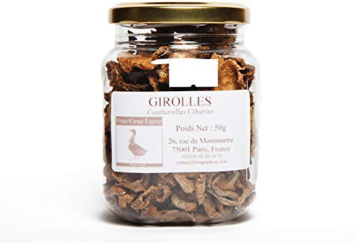 Girolles Séchées Chanterelles – Sélection 1er Choix Europe – 50 g en Bocal -Champignons séchés déshydratés (50)