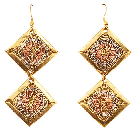 Touchstone Indian Bollywood Desire Fein handgefertigte konzentrische kleine mittlere Körbe Webdraht Pretty Look Designer Schmuck Ohrringe für Frauen