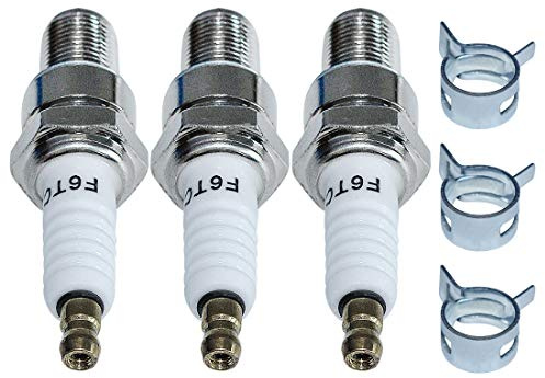 AUMEL 491055 491055S Zündkerzensatz 3St für 491055T 805015 72347 John Deere M78543 Kohler 25 132 12-S 12 132 02-S Champion RC12YC Teil mit Klemme