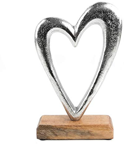 Logbuch-Verlag Herz Dekofigur Holz 21 cm – Geschenk Muttertag Hochzeit | Herzfigur Deko Liebe