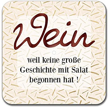 Interluxe LED Untersetzer - Wein Weil Keine - leuchtender Untersetzer für Gläser als Partydeko, Winetime