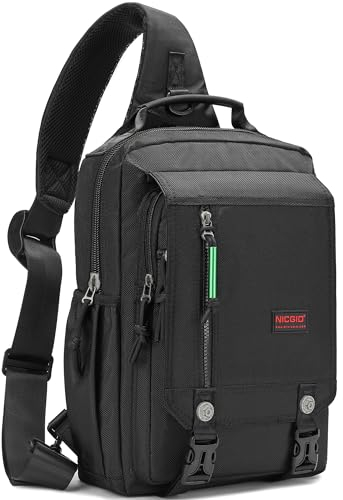 Nicgid Sling Bags Brust Schulter Rucksäcke, 13.3'' 14.1'' Laptop Rucksack Crossbody Messenger Bag Reisen Outdoor Männer Frauen