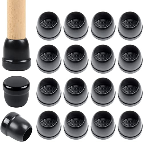 Coprigambe per sedia, 16 pezzi piccoli protezioni per gambe in silicone nero, 12-20mm, per moquette, cursori in teflon e combinazione termo-plastica-elastomero