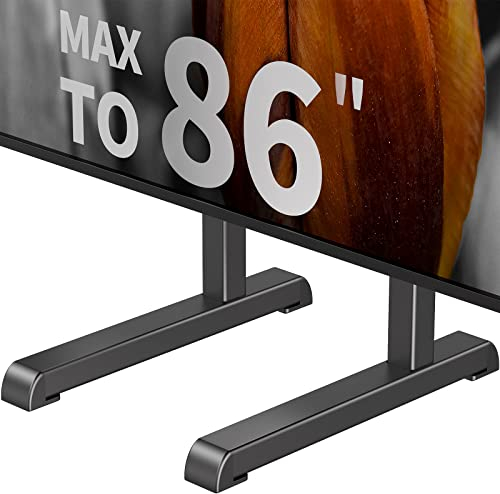 Universal Table Top TV Stand Base Replacement for Most 24 to 86 Inch LCD LED TVs, 7 Height Adjustable TV Legs with Cable Management Hold up to 68kg, Max VESA 800x600mm, Black AX10TB01