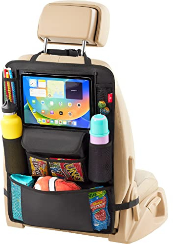 Helteko Car Seat Organizer, Ultra Version Kids Backseat Car Organizers and Storage, Waterproof Back Seat Protector Kick Mats with Tablet Holder 12 in, Car Accessories Interior and Travel Essentials.