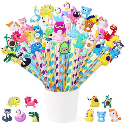 Gudotra 40 Pezzi Matite Gadget Compleanno Bambini Matite Animali per Bambini Regalini Fine Festa Compleanno Matite Colorate Pensierini Compleanno Dopo Festa