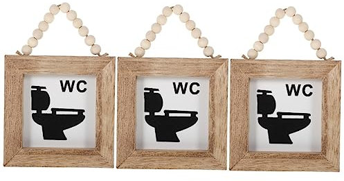 Operitacx 3stücke Rustikales Holzschild Für Badezimmer Wandschild Deko Für Wc Besetzt-schild Für Hotel Und Zuhause Indoor Wanddekoration