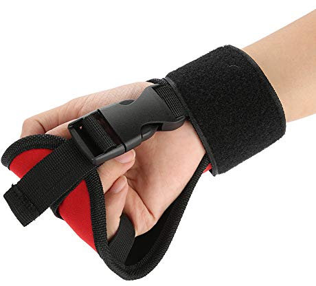 ANKROYU Stecca a Mano Per Ictus, Tutore Per Stecca Per Dita, Guanto Per Presa Assistita, Guanto Per Dito Nero Guanti Fissi Ausiliari Attrezzatura Per Allenamento Riabilitativo Pugno a Mano(A)