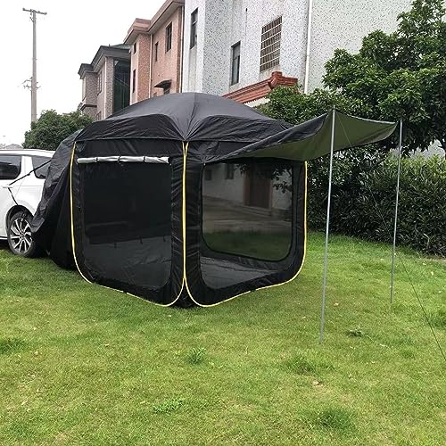 Pop-Up-Auto-Heckzelt, SUV-Zelte für Camping, Auto-Zelte für Camper, Mehrzweck-LKW-Zelt, Campingzelt, verbunden mit Fahrzeug, universelle Passform (Schwarz, 200 x 200 x 200 cm)