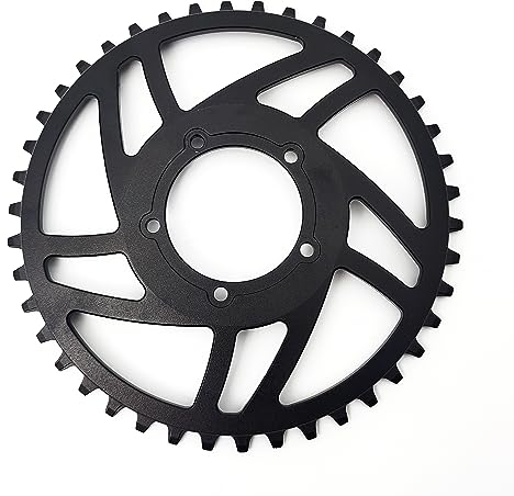 E-Bike 42T Kettenblatt Kettenblatt für BAFANG BBS01B BBS02B Mid Motor Kit Kettenrad Ersatz Kits (Schwarz)