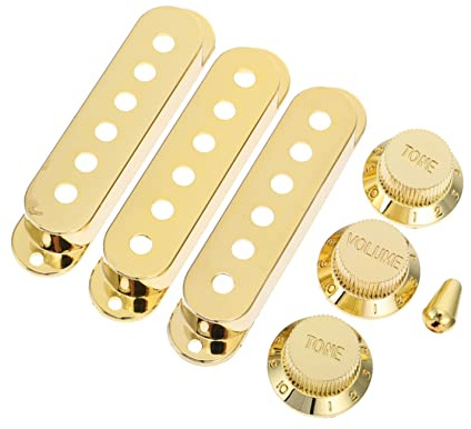 Abaodam Tonabnehmerabdeckungen mit Rostfreiem Abriebfestem Design 7 Stück aus Goldfarbenem Kunststoff im Klassischen Stil für Robuste Humbucker Gitarren