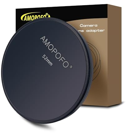 1 set di copriobiettivo in metallo da 52 mm, compatibile con tutti i tipi di obiettivo da 52 mm con filettatura per fotocamera e accessori da 52 mm (ND, CPL, filtro per fotocamera UV) CNC MACHINED